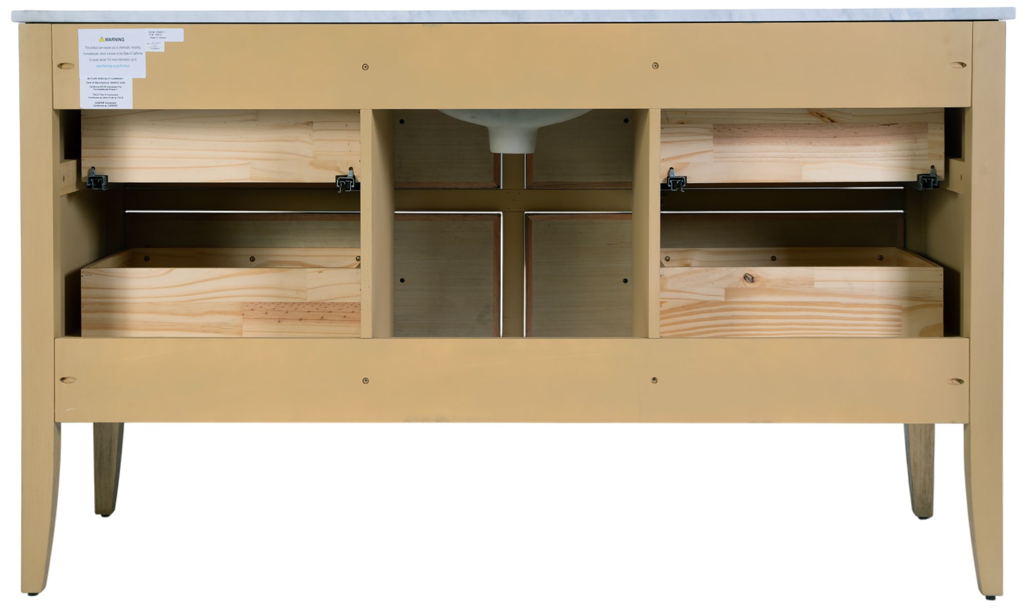 Image 6 Butler Specialty Company Bristol 60"W Marble Top Bathroom Vanity, Oak Brown more views