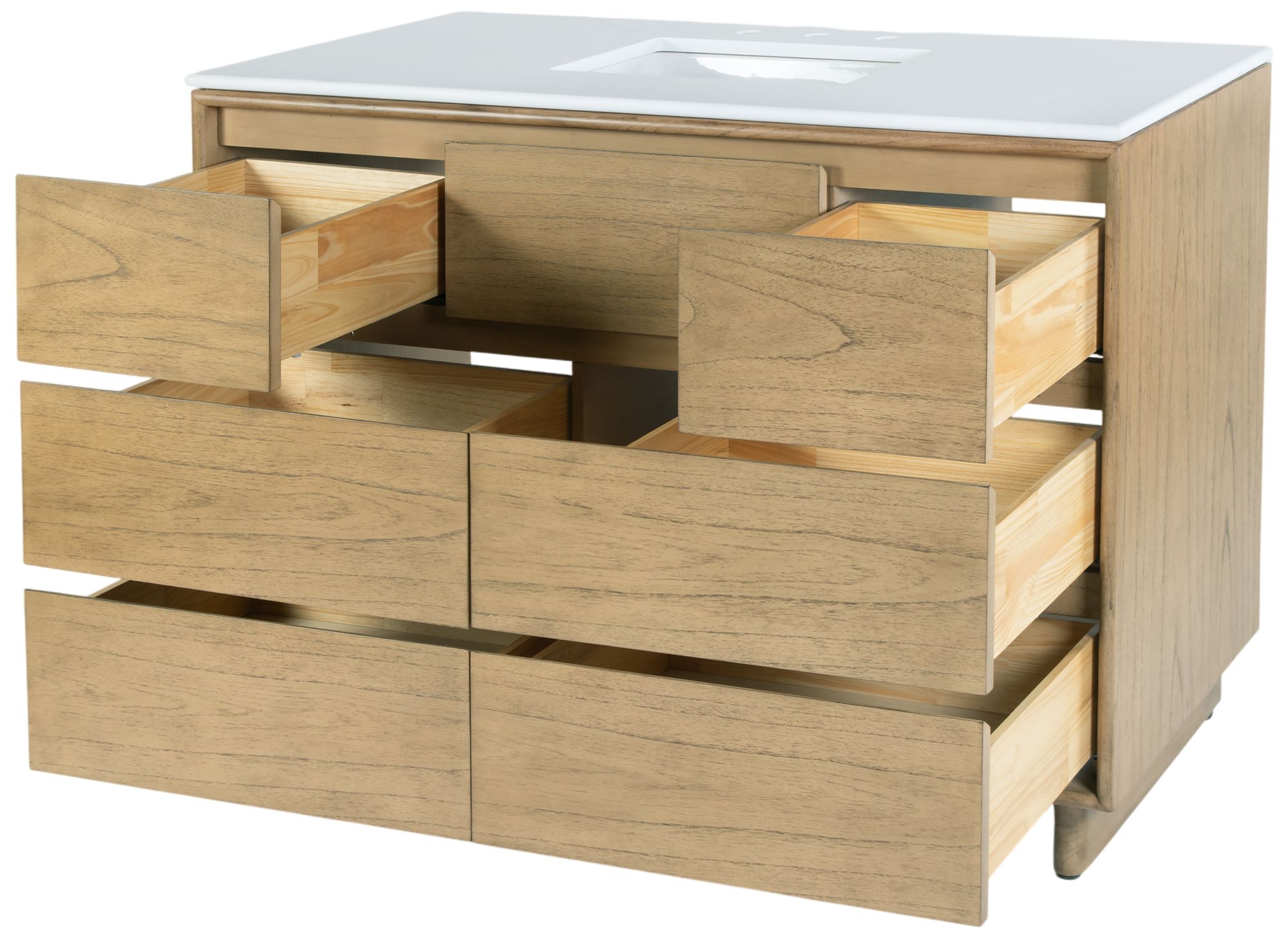 Image 3 Butler Specialty Company Halmstad 48 in. W 6 Drawer Vanity Set, Blonde Oak more views