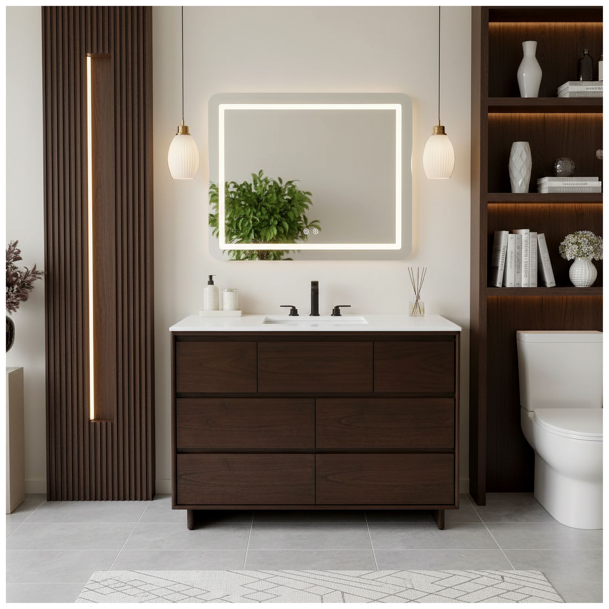 Image 2 Butler Specialty Company Halmstad 48 in. W 6 Drawer Vanity Set, Brown more views