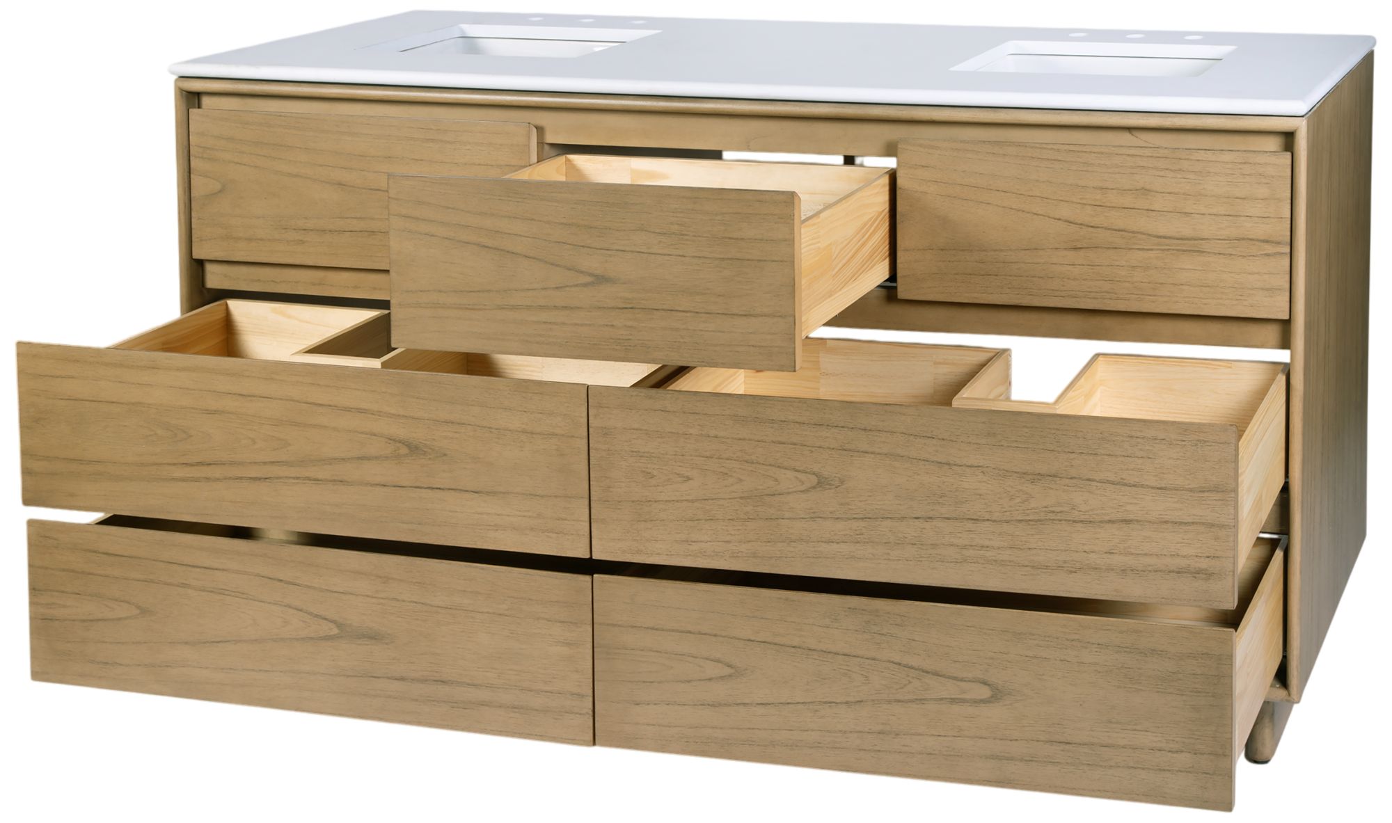 Image 5 Butler Specialty Company Halmstad 72 in. W 5 Drawer Vanity Set, Blonde Oak more views