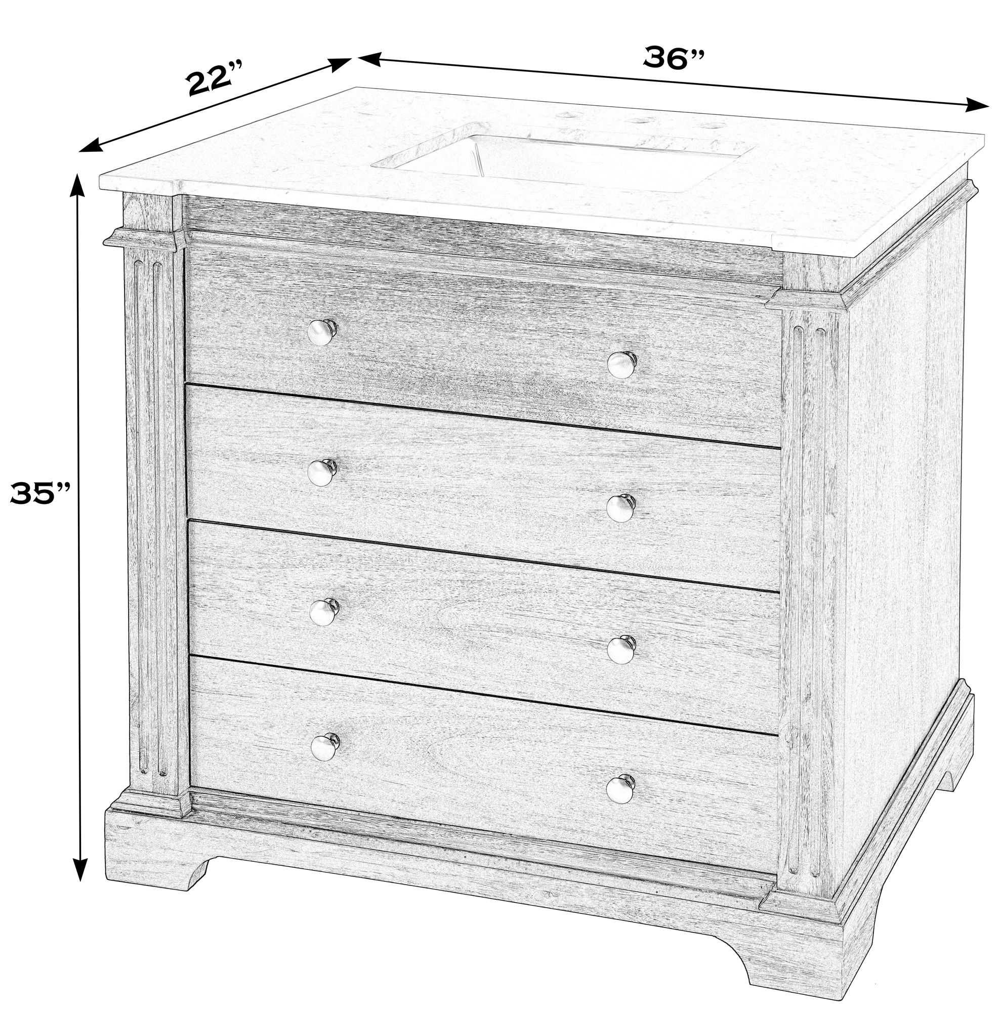 Image 3 Butler Specialty Company Hanson 36" Single Bathroom Vanity Set, Brown more views