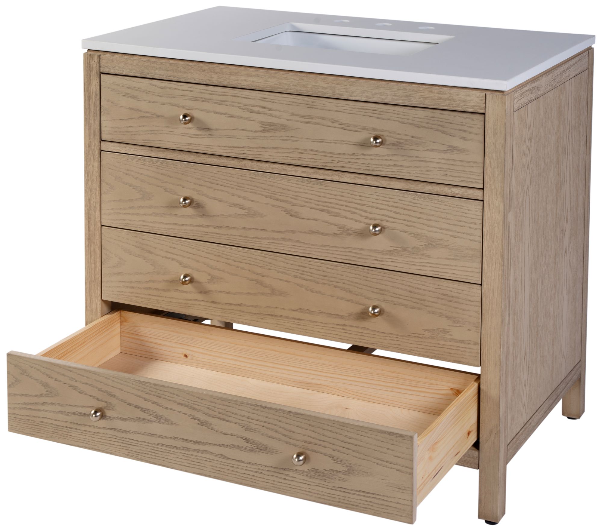 Image 3 Butler Specialty Company Nora 36 in W Quartz Top Bathroom Vanity, Brown more views