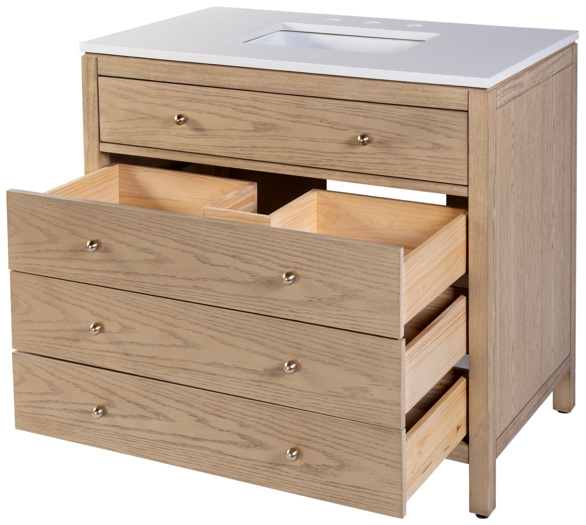 Image 4 Butler Specialty Company Nora 36 in W Quartz Top Bathroom Vanity, Brown more views