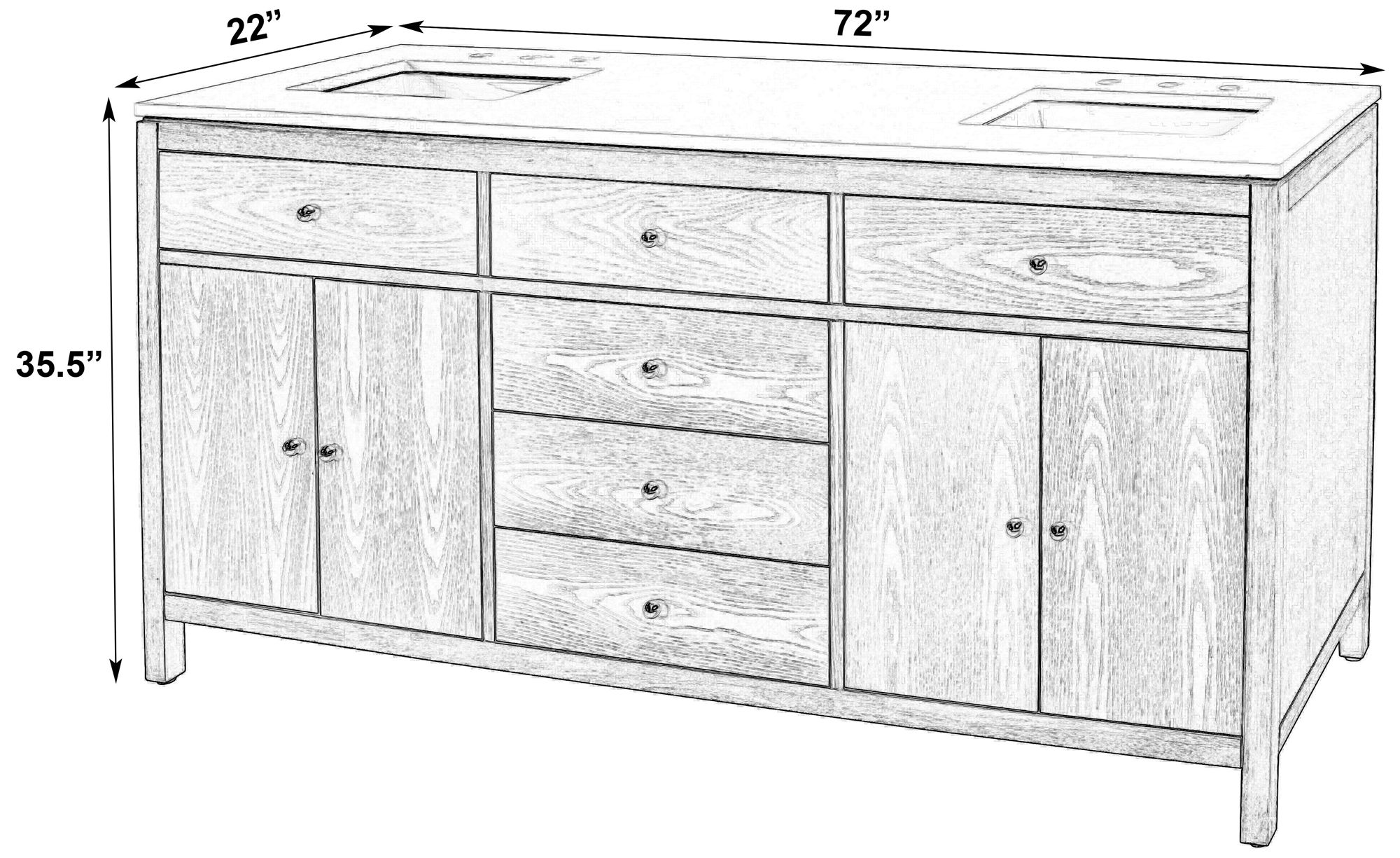 Butler Specialty Company Nora 72 in. W Quartz Bathroom Vanity Set, Natural