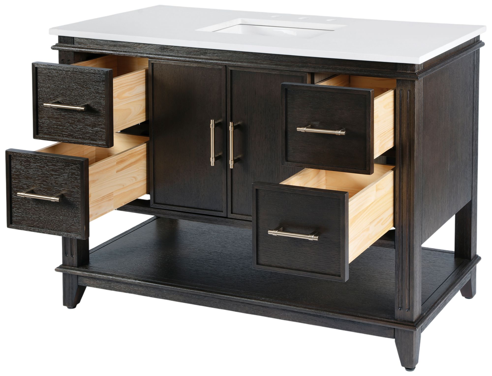 Image 2 Butler Specialty Company Reece 48 in. W Quartz Top Bathroom Vanity, Coffee more views