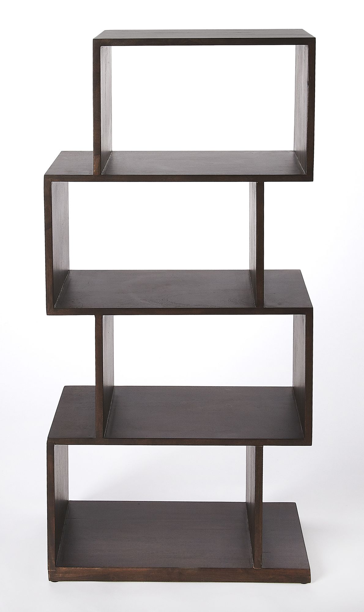Image 4 Butler Stockholm Coffee Brown Wood 4-Shelf Bookcase Etagere more views