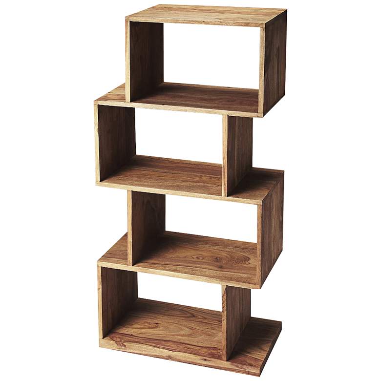 Image 1 Butler Stockholm Light Brown Wood 4-Shelf Bookcase Etagere