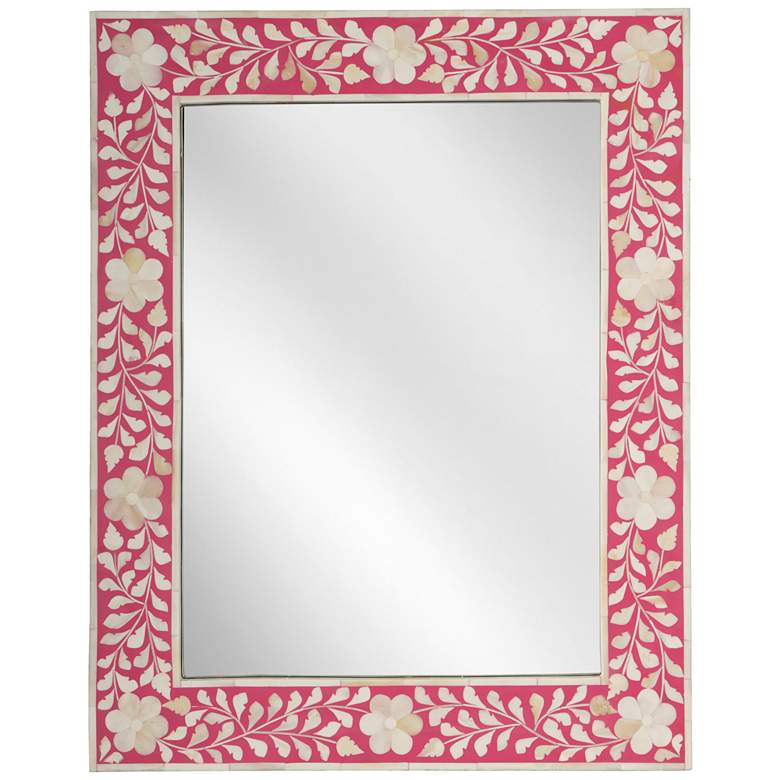 Image 2 Butler Vivienne Pink Bone Inlay 24 inch x 30 inch Wall Mirror