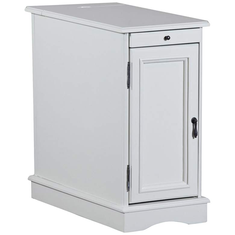 Image 1 Butler White USB Charger High-Tech Flip-Top Accent Table