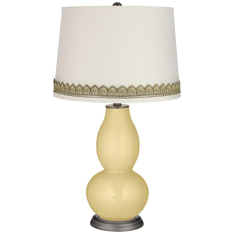 Image 1 Butter Up Double Gourd Table Lamp with Scallop Lace Trim