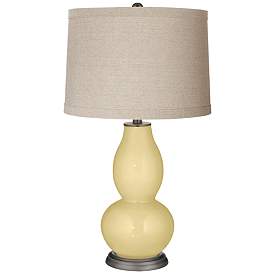 Image1 of Butter Up Linen Drum Shade Double Gourd Table Lamp