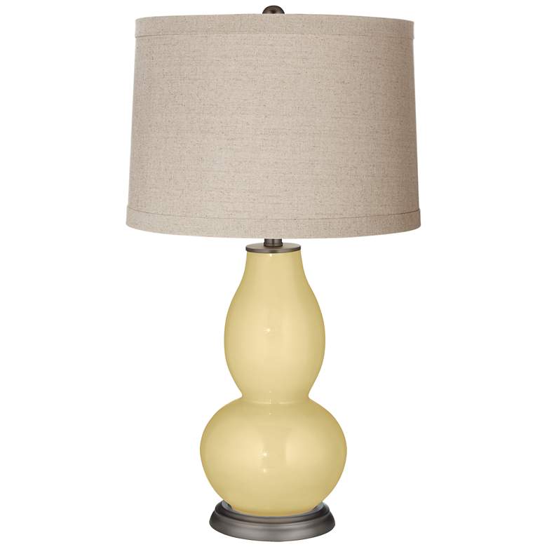 Image 1 Butter Up Linen Drum Shade Double Gourd Table Lamp