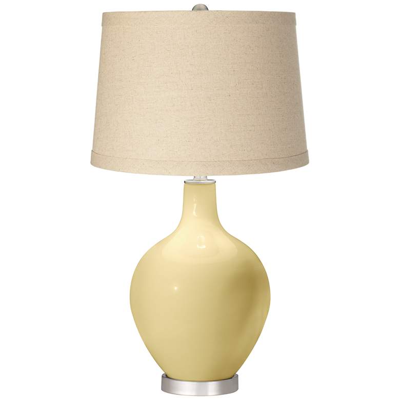 Image 1 Butter Up Oatmeal Linen Shade Ovo Table Lamp