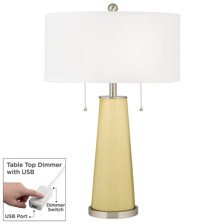 Image 1 Butter Up Peggy Glass Table Lamp With Dimmer