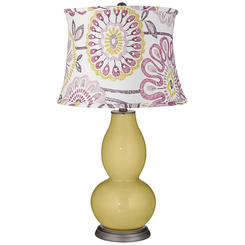 Image 1 Butter Up Purple Flowers Shade Double Gourd Table Lamp
