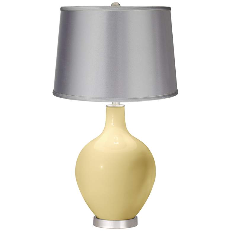 Butter Up - Satin Light Gray Shade Ovo Table Lamp