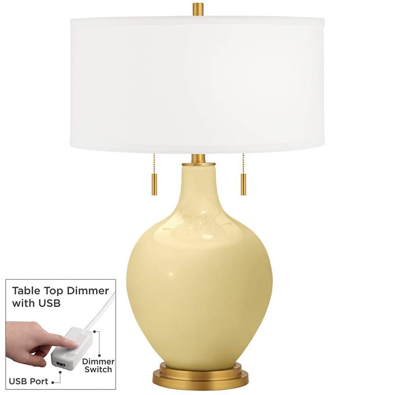 Image 1 Butter Up Toby Brass Accents Table Lamp with Dimmer