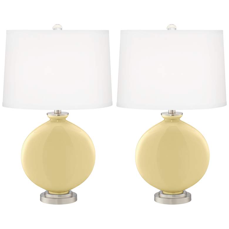 Butter Up Yellow Carrie Modern Table Lamps Set of 2