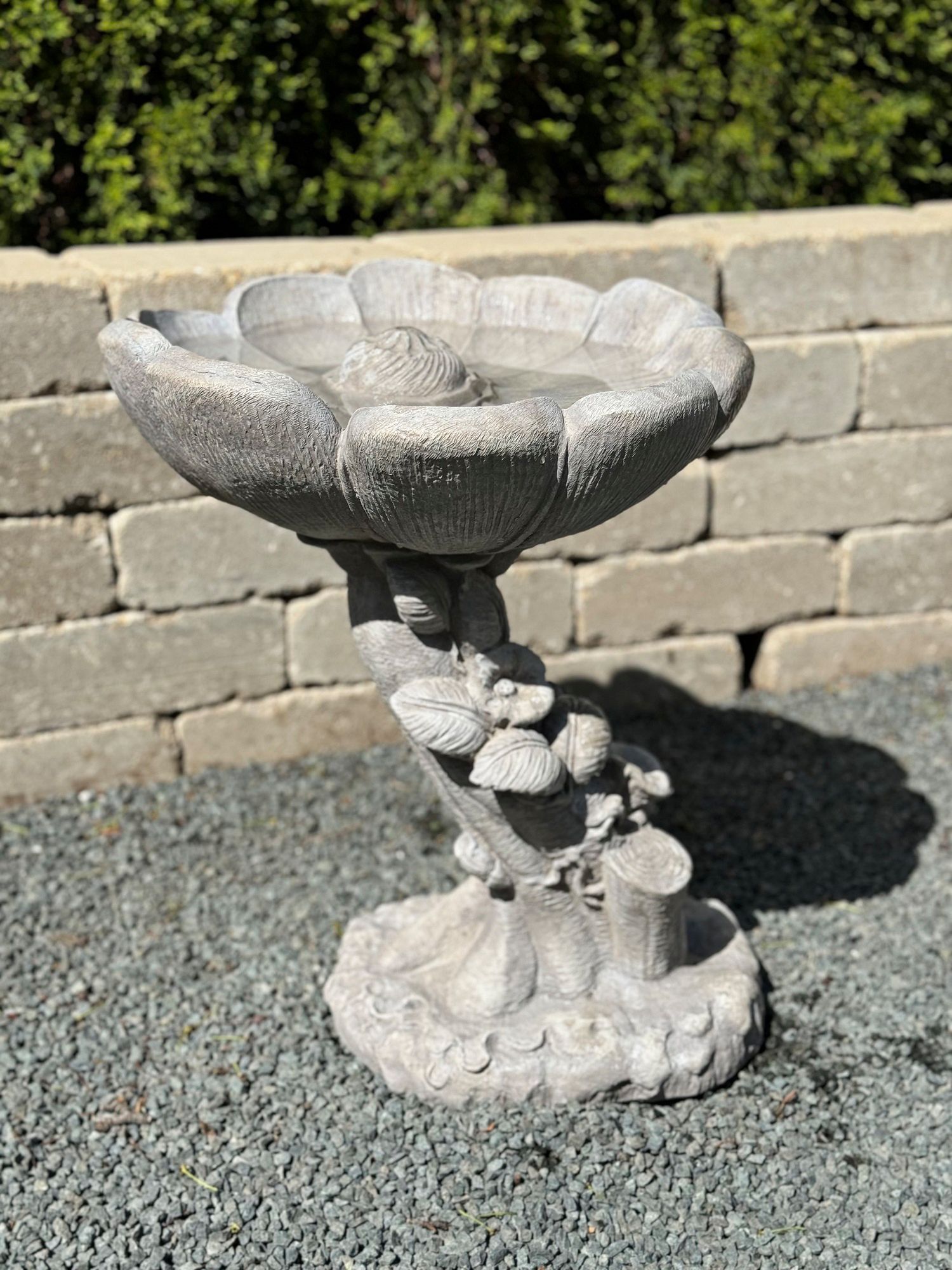 Image 3 Buttercup 21" High Sorrento Sandstone Outdoor Birdbath - Made to Order more views