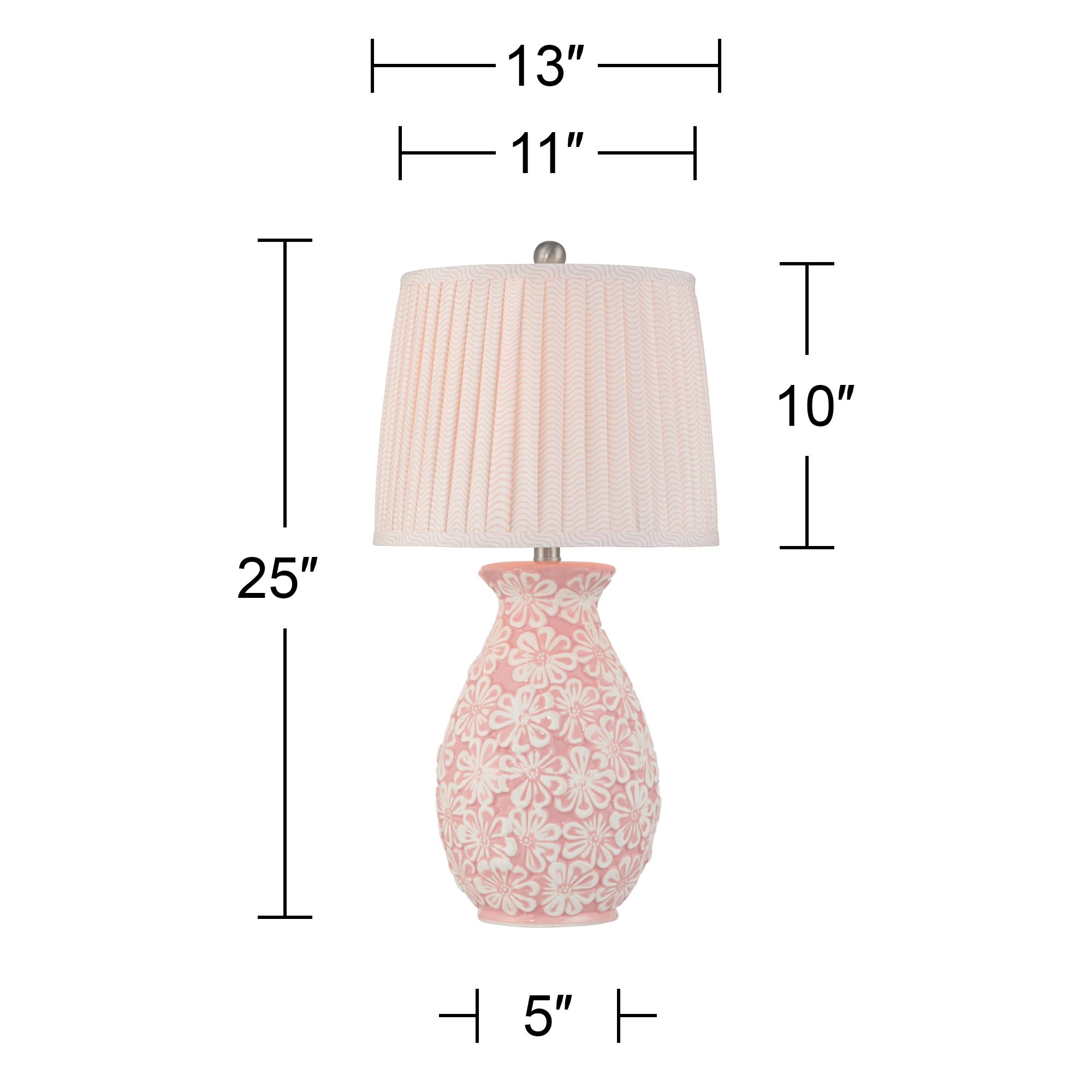 Buttercup 25" High Pink and White Flowers Ceramic Table Lamp in scene