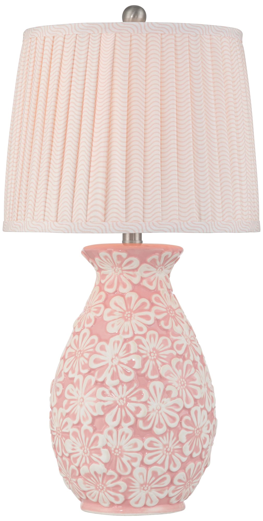 Image 2 Buttercup 25"H Pink and White Flowers Ceramic Table Lamp with Dimmer