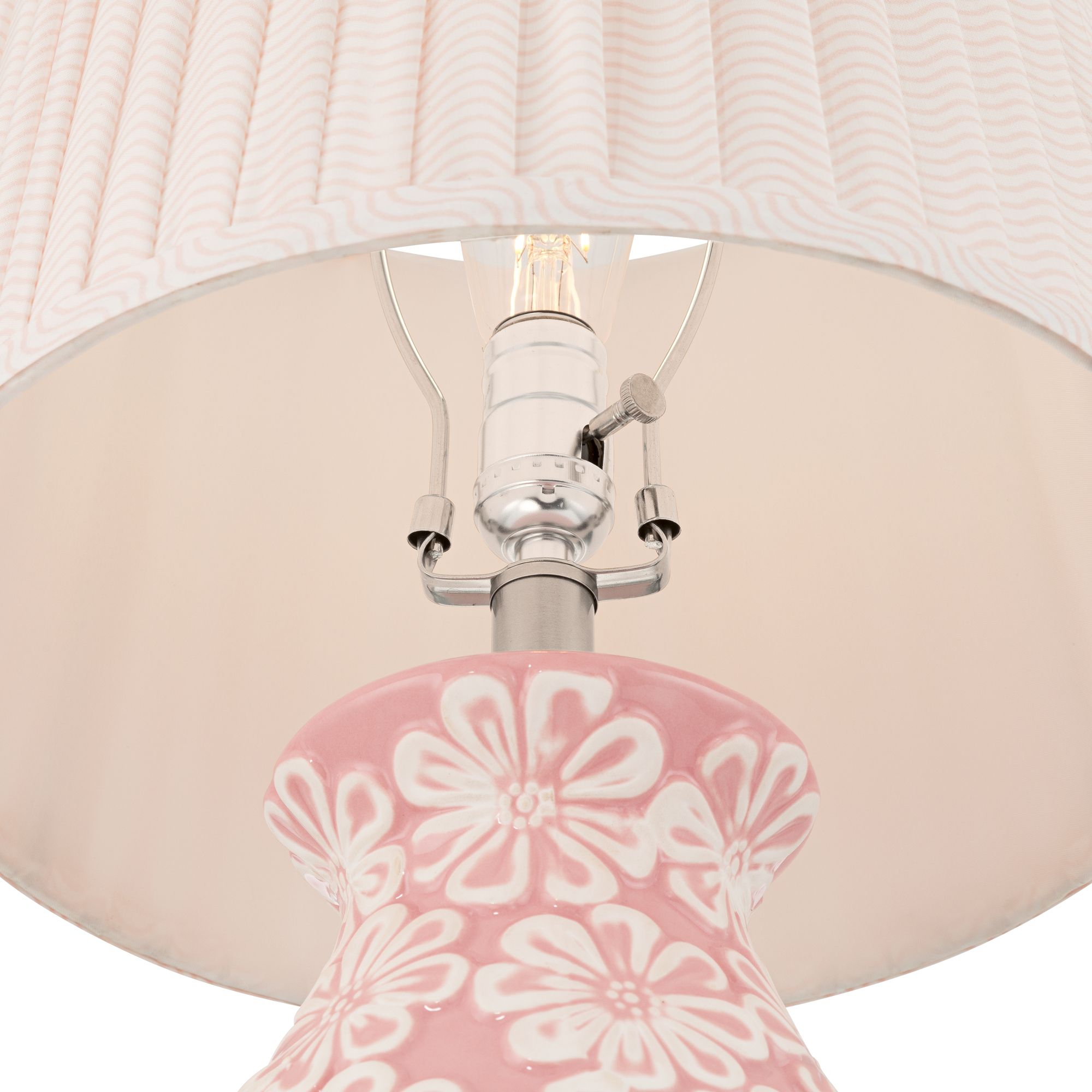 Image 4 Buttercup 25"H Pink and White Flowers Ceramic Table Lamp with Dimmer more views