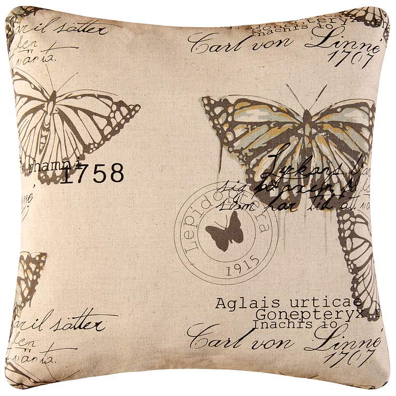 Image 1 Butterflies 18" Square Decorative Printed Pillow
