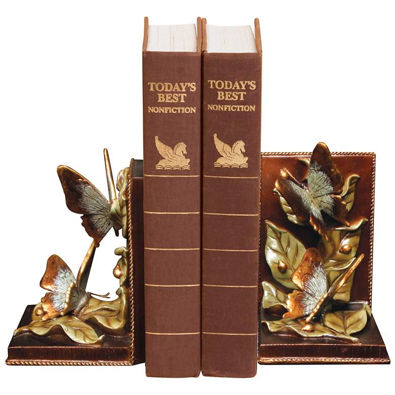 Image 1 Butterflies Foraging Bookends Set
