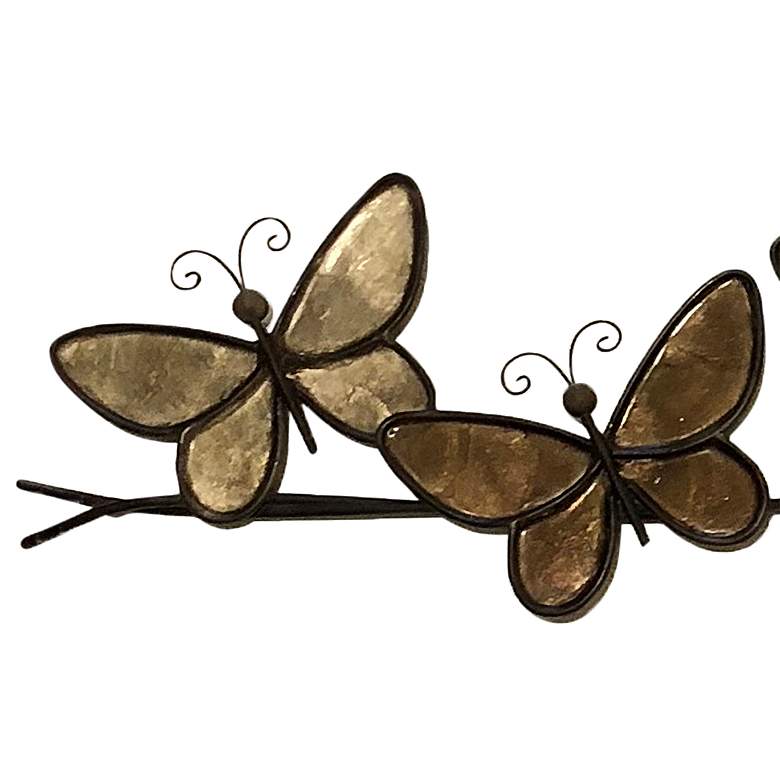 Image 3 Butterflies On A Wire 28 inchW Brown Capiz Shell Wall Decor more views