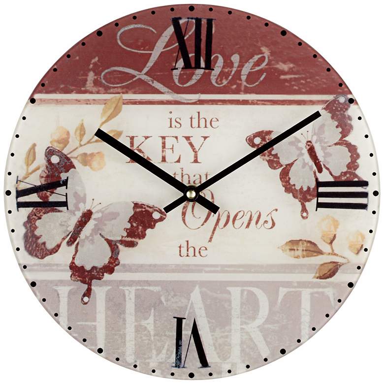 Image 1 Butterfly 12 inch Wide Decorative Wall Clock