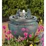 Butterfly 16 1/2" Bronze Patio Bubbler Fountain with Light