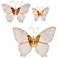 Butterfly 18"W White w/ Gold Capiz Shell Wall Decor Set of 3