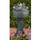 Butterfly 36" High Bronze Patina Bubbler Fountain with Light
