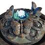 Butterfly 36" High Bronze Patina Bubbler Fountain with Light