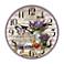 Butterfly and Flowers 13 1/2" Round Wall Clock