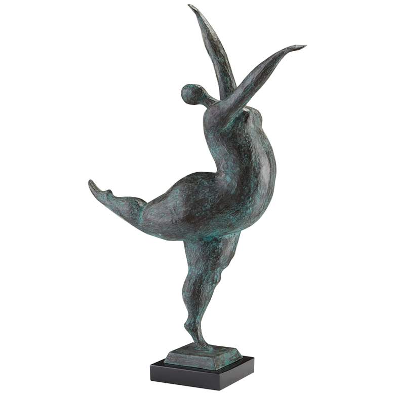 Image 2 Butterfly Ballerina 24" High Green and Black Statue