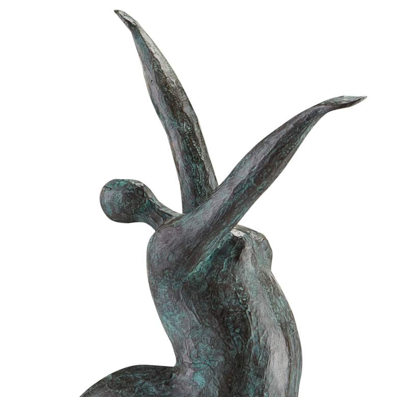 Image 3 Butterfly Ballerina 24" High Green and Black Statue more views