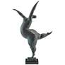 Butterfly Ballerina 24" High Green and Black Statue in scene
