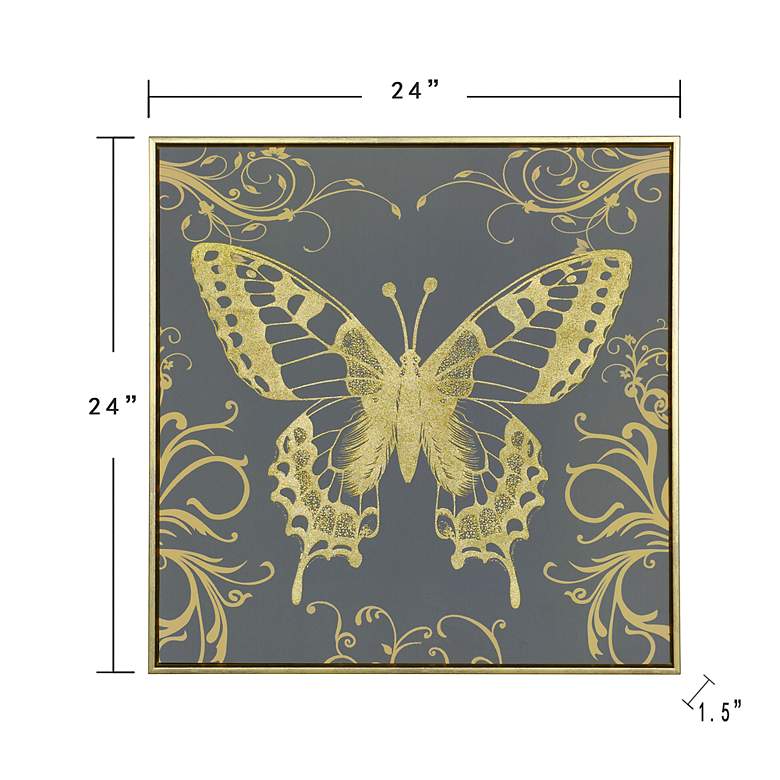 Image 7 Butterfly Beauty - Printed Canvas Framed with Foil Accents Wall Art more views