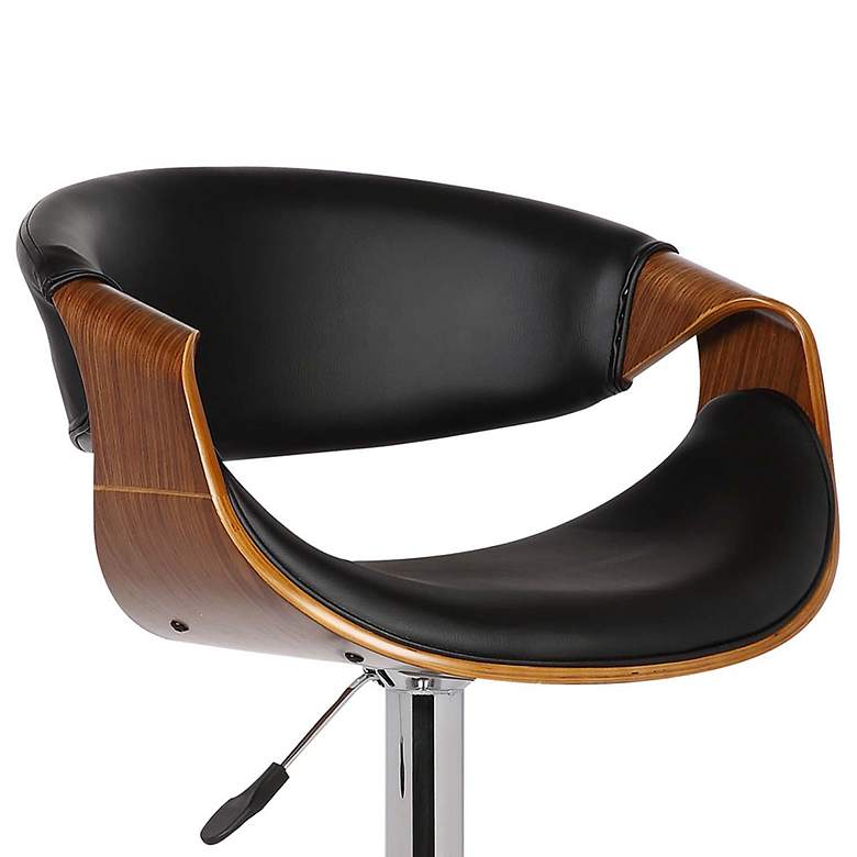 Image 3 Butterfly Black Faux Leather Adjustable Swivel Bar Stool more views