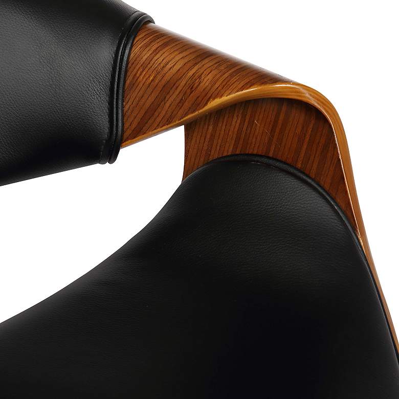 Image 4 Butterfly Black Faux Leather Adjustable Swivel Bar Stool more views
