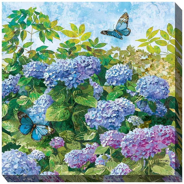 Image 1 Butterfly Blues 24" Square Outdoor Canvas Wall Art