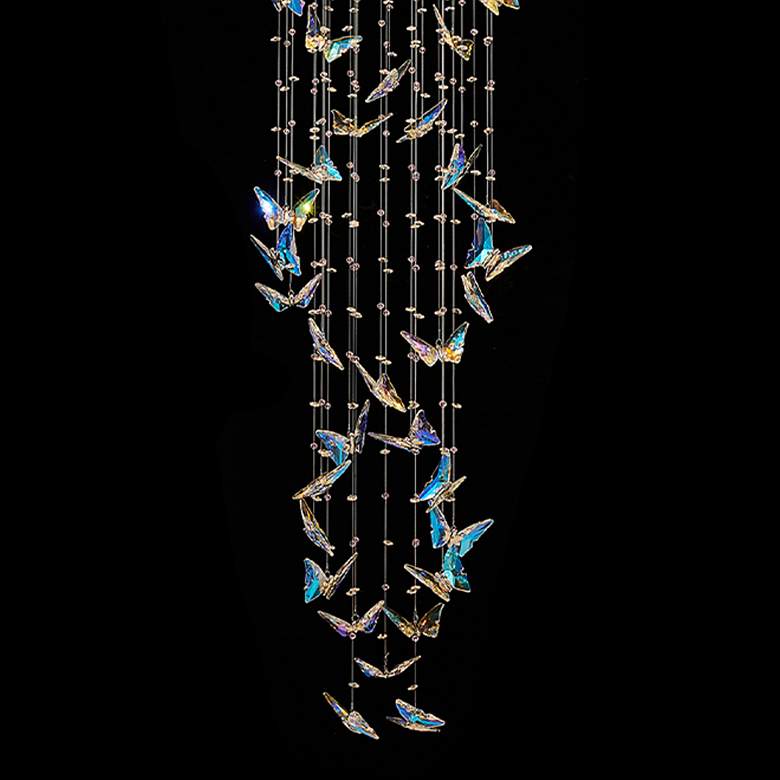 Image 2 Butterfly Dance 23 1/2 inch Wide Chrome Crystal Chandelier more views