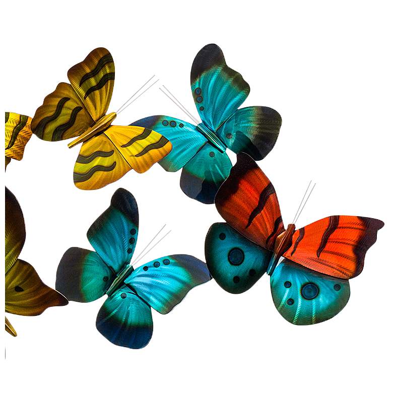 Image 3 Butterfly Flight 45" Wide Indoor - Outdoor Handmade Metal Wall Art more views