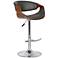 Butterfly Gray Faux Leather Adjustable Swivel Bar Stool