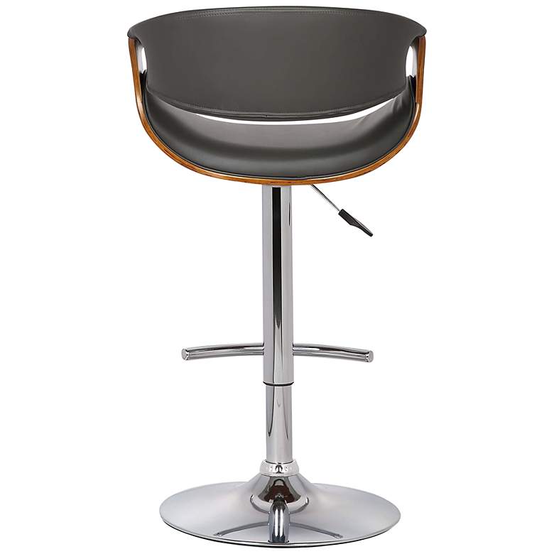 Image 7 Butterfly Gray Faux Leather Adjustable Swivel Bar Stool more views