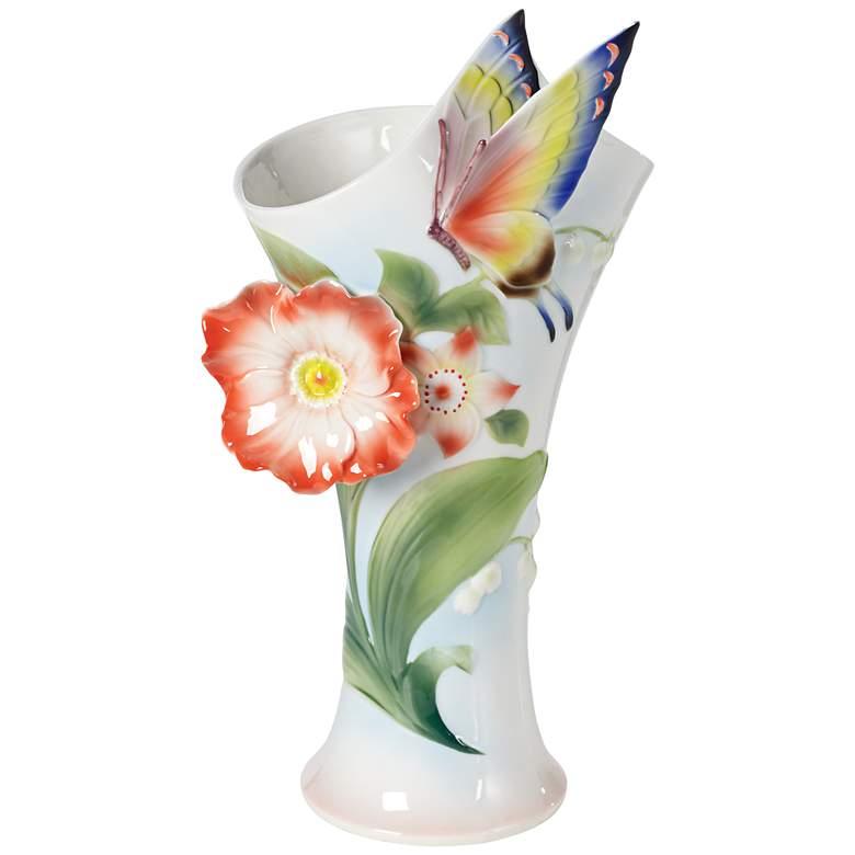 Image 1 Butterfly II Fine Bone Porcelain 15" High Vase