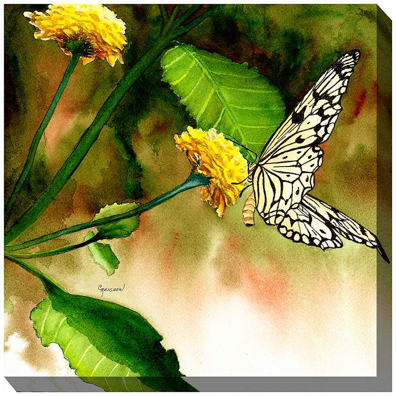Image 2 Butterfly Kiss 24" Square Outdoor Canvas Wall Art