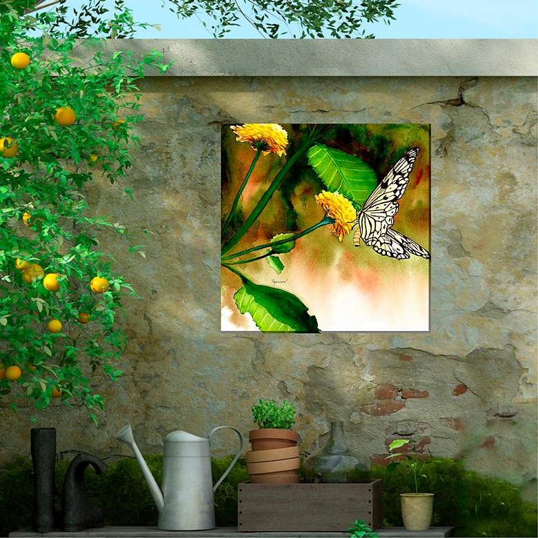 Image 4 Butterfly Kiss 24" Square Outdoor Canvas Wall Art more views