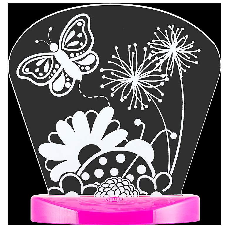 Image 2 Butterfly Pink Color-Changing Tabletop LED Night Light more views